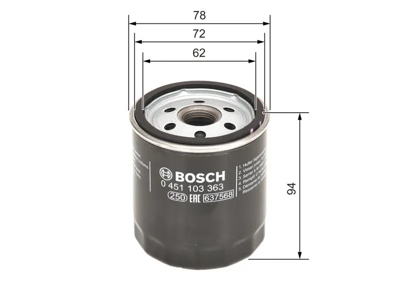 Handler.Part Oil filter Bosch 0451103363 5