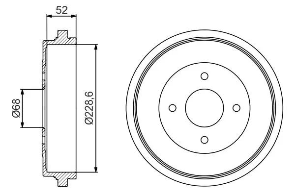 Handler.Part Brake drum Bosch 0986477158 1