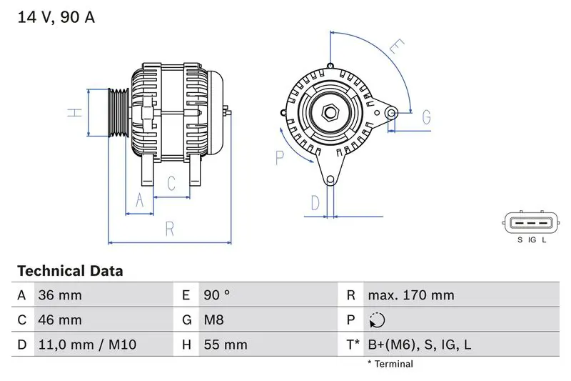 Handler.Part Alternator Bosch 0986082770 1