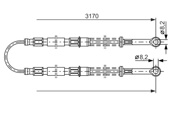 Handler.Part Cable, parking brake Bosch 1987477792 1