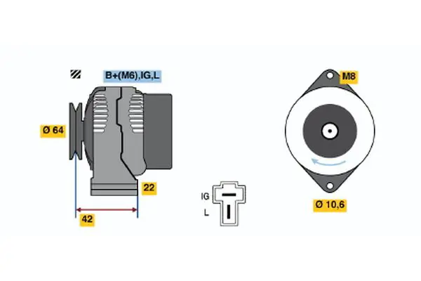 Handler.Part Alternator Bosch 0986036641 1