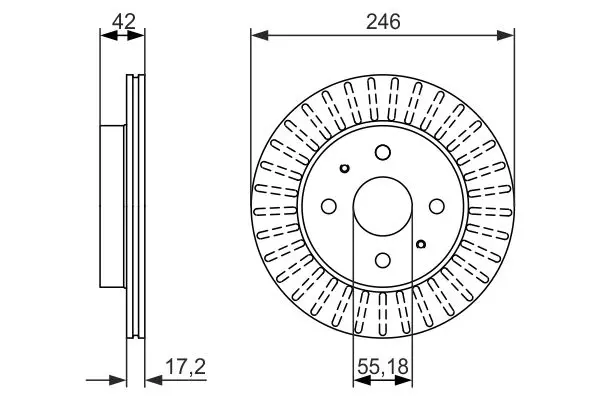 Handler.Part Brake disc Bosch 0986479769 5