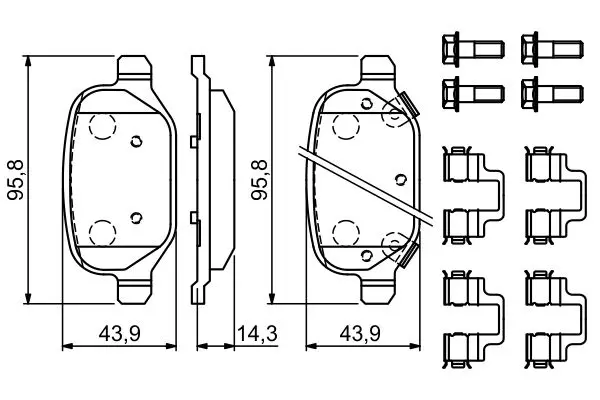 Handler.Part Brake pad set, disc brake Bosch 0986494935 7