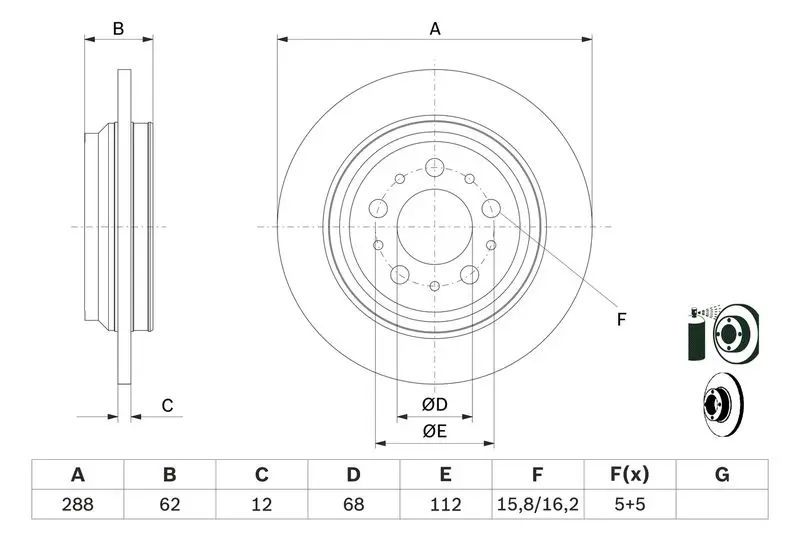 Handler.Part Brake disc Bosch 0986479309 5