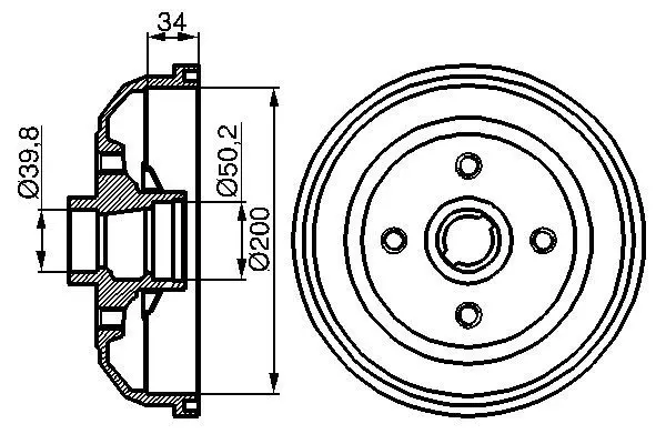 Handler.Part Brake drum Bosch 0986477056 1