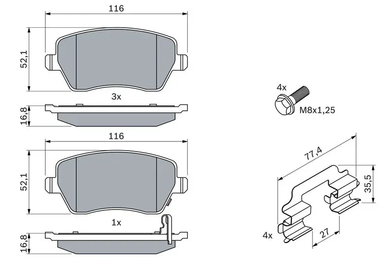 Handler.Part Brake pad set, disc brake Bosch 0986494160 5