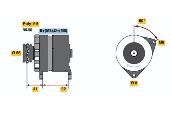 Handler.Part Alternator Bosch 0986033130 1