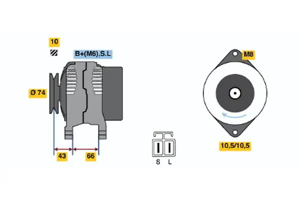 Handler.Part Alternator Bosch 0986045501 1