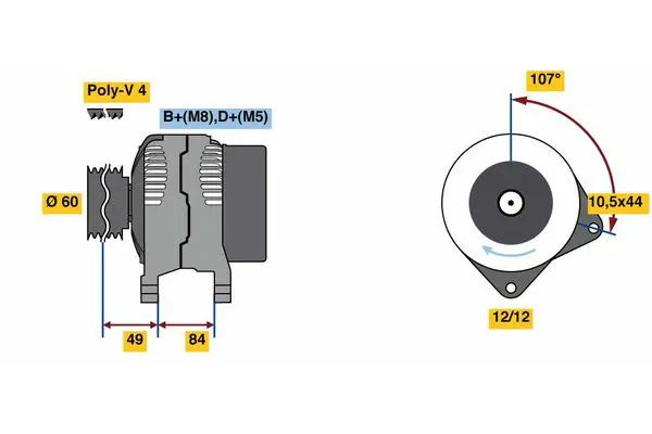 Handler.Part Alternator Bosch 0986080550 1