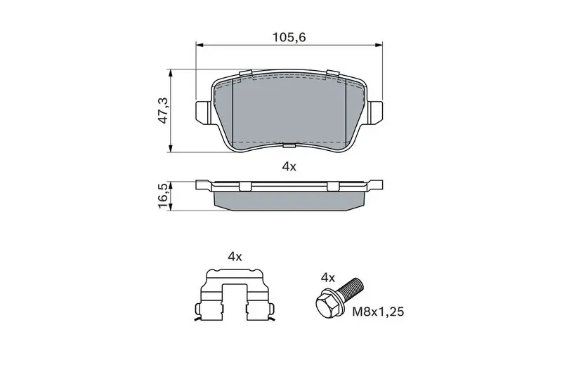 Handler.Part Brake pad set, disc brake Bosch 0986494126 7