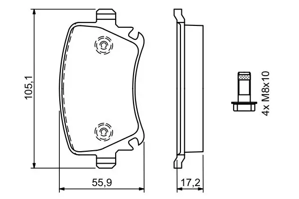 Handler.Part Brake pad set, disc brake Bosch 0986494062 5