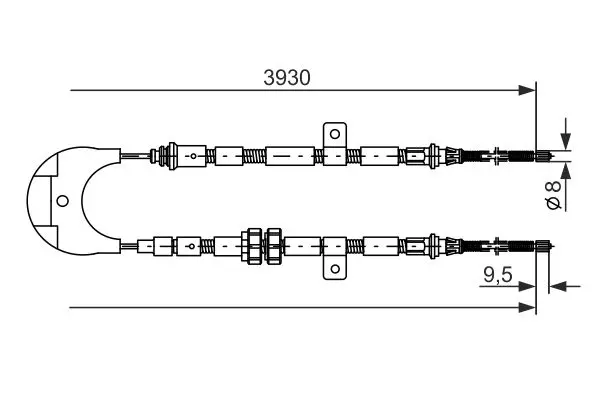 Handler.Part Cable, parking brake Bosch 1987477233 1