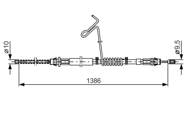 Handler.Part Cable, parking brake Bosch 1987477185 5