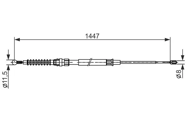 Handler.Part Cable, parking brake Bosch 1987482445 1