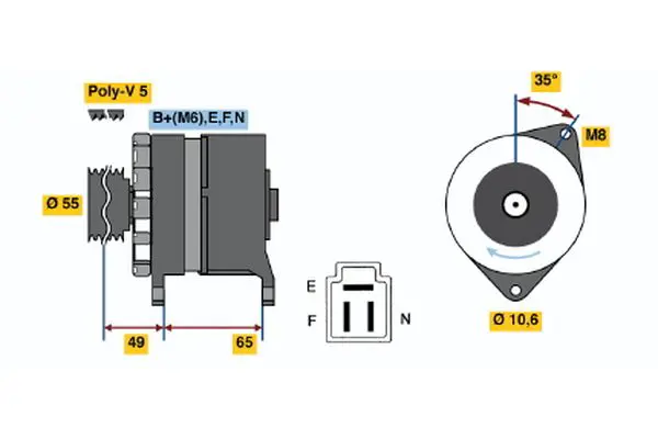 Handler.Part Alternator Bosch 0986034321 1