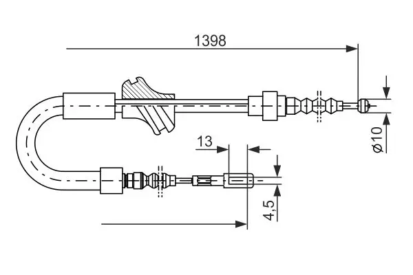 Handler.Part Cable, parking brake Bosch 1987477200 5