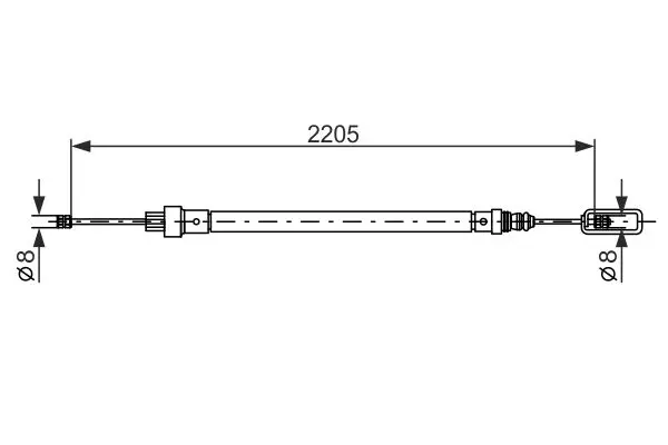 Handler.Part Cable, parking brake Bosch 1987477524 1