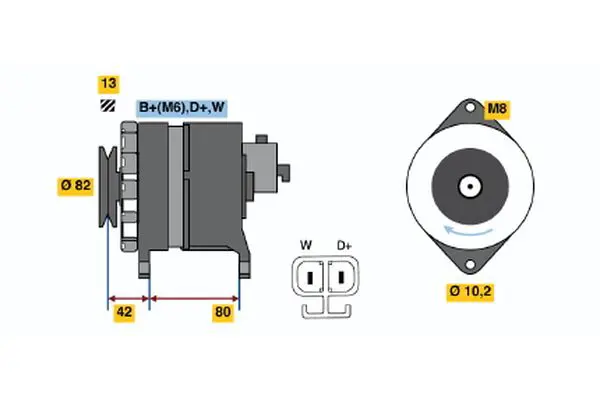 Handler.Part Alternator Bosch 6033GB4018 1