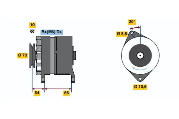 Handler.Part Alternator Bosch 0986030990 1