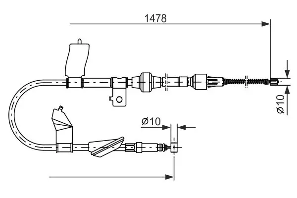 Handler.Part Cable, parking brake Bosch 1987477448 1