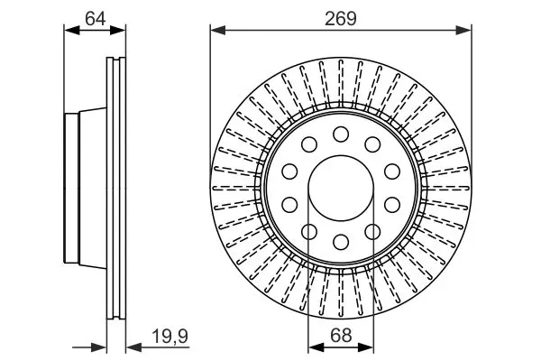 Handler.Part Brake disc Bosch 0986479689 1