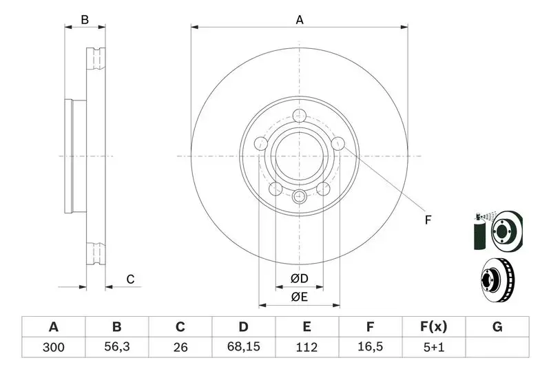 Handler.Part Brake disc Bosch 0986479037 5