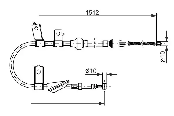 Handler.Part Cable, parking brake Bosch 1987477513 1