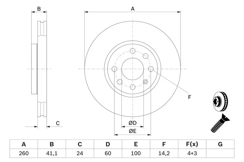 Handler.Part Brake disc Bosch 0986478730 5