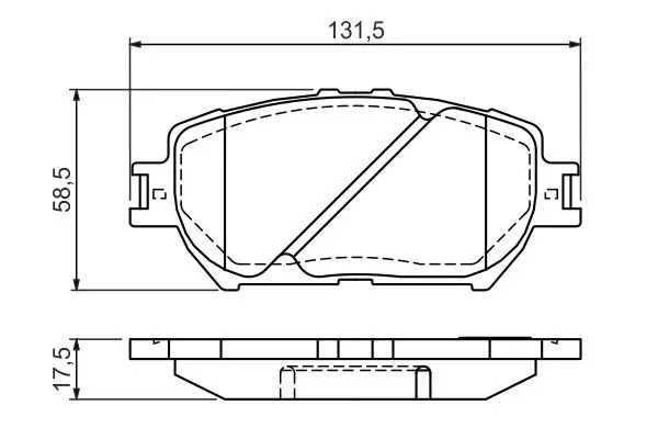 Handler.Part Brake pad set, disc brake Bosch 0986494363 1