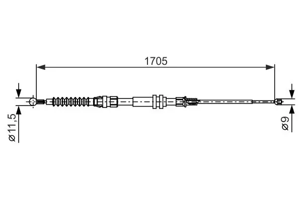 Handler.Part Cable, parking brake Bosch 1987482377 1