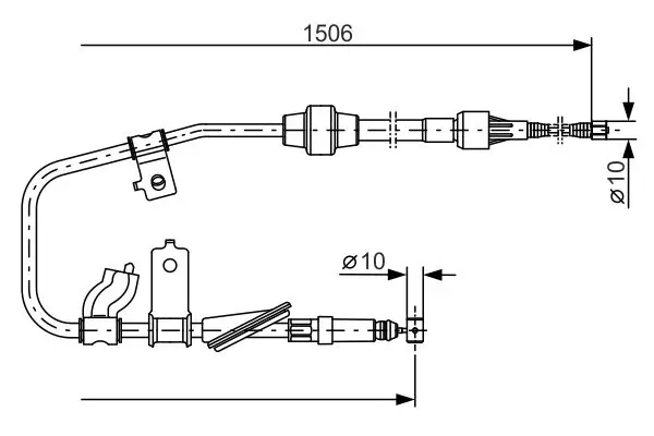 Handler.Part Cable, parking brake Bosch 1987477789 1