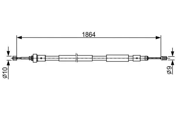 Handler.Part Cable, parking brake Bosch 1987482408 1