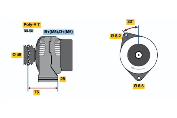 Handler.Part Alternator Bosch 0123214002 1