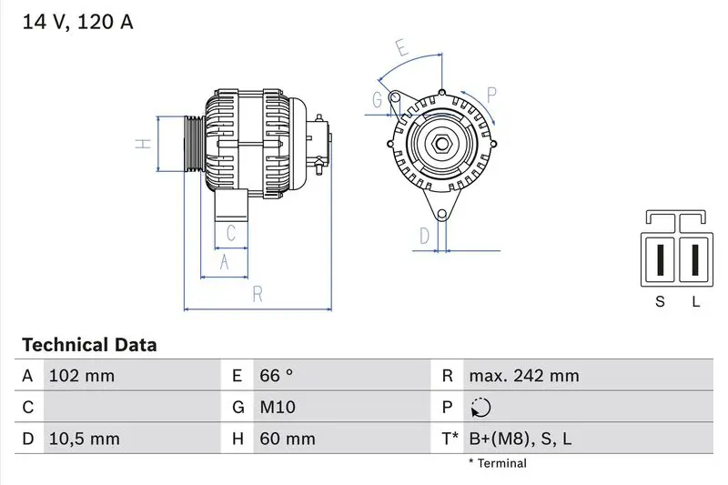 Handler.Part Alternator Bosch 0986049550 1