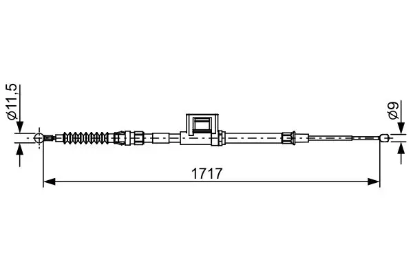 Handler.Part Cable, parking brake Bosch 1987482644 1