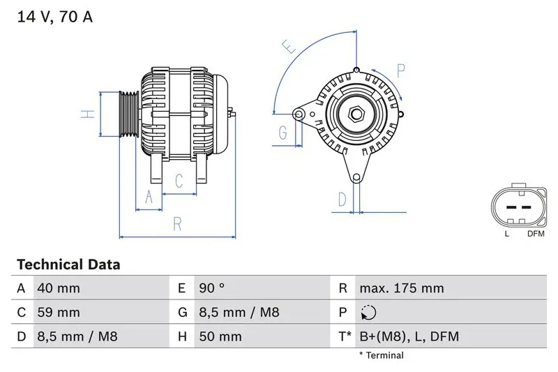 Handler.Part Alternator Bosch 0986041910 1