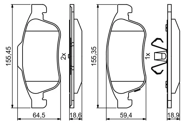 Handler.Part Brake pad set, disc brake Bosch 0986494826 7