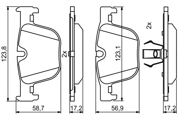 Handler.Part Brake pad set, disc brake Bosch 0986494786 7