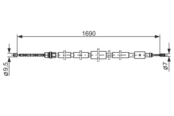 Handler.Part Cable, parking brake Bosch 1987477434 5