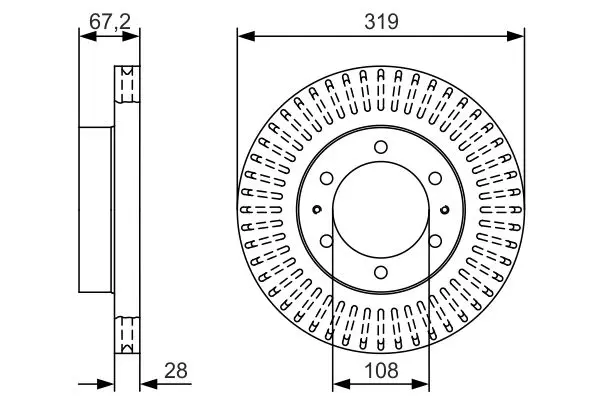 Handler.Part Brake disc Bosch 0986479T36 1