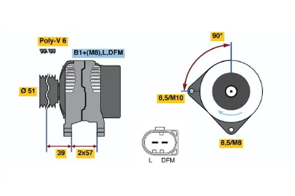 Handler.Part Alternator Bosch 0124325044 1