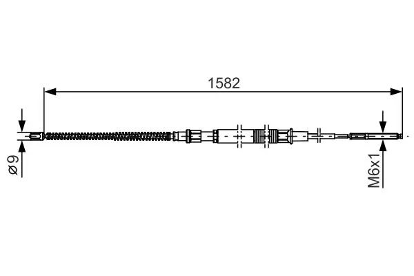 Handler.Part Cable, parking brake Bosch 1987482124 1