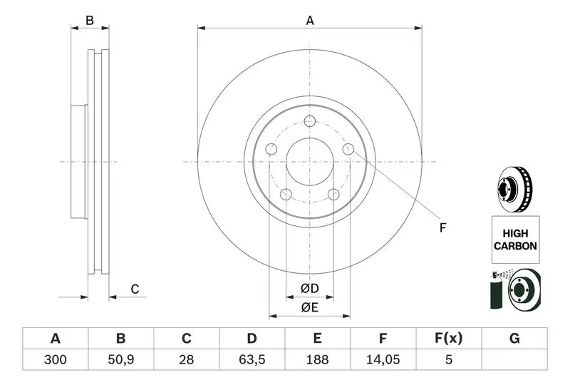 Handler.Part Brake disc Bosch 0986479D44 5