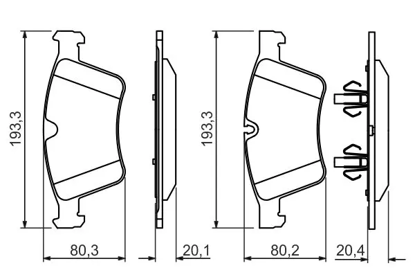 Handler.Part Brake pad set, disc brake Bosch 0986494427 7