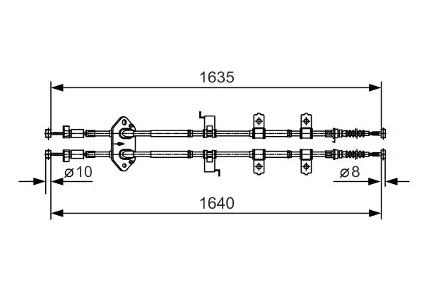 Handler.Part Cable, parking brake Bosch 1987482054 1