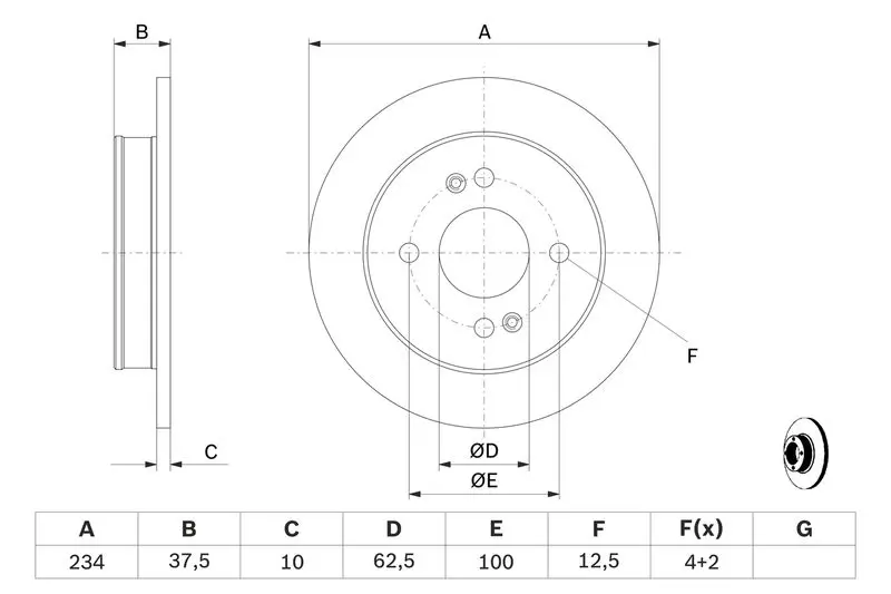 Handler.Part Brake disc Bosch 0986479B95 5