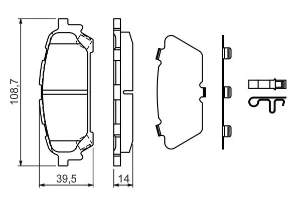 Handler.Part Brake pad set, disc brake Bosch 0986494232 1