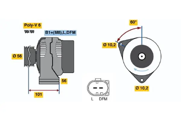 Handler.Part Alternator Bosch 0124515060 1