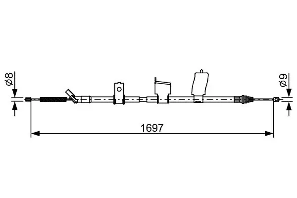 Handler.Part Cable, parking brake Bosch 1987482627 1