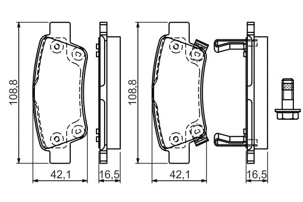 Handler.Part Brake pad set, disc brake Bosch 0986494329 7